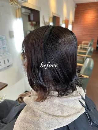 ミディアム パーマ 💜推しインナー カラー/菊池柊真💜のヘアスタイル