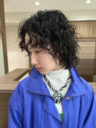 ミディアム パーマ ブリーチパーマ 🎀Rumiのヘアスタイル