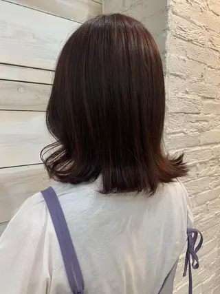 ミディアム カラー 小顔カット/ 韓国レイヤー/真結のヘアスタイル