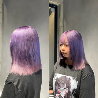 カラー 暖色/ハイトーン/ カラー/HBLのヘアスタイル