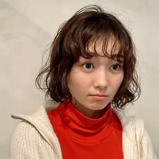 ミディアム パーマ Yuki☺︎パーマ レイヤーカットのヘアスタイル