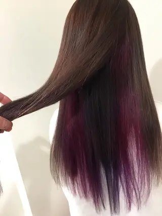 ロング 🌈評価No.1🌈 艶髪カラー❌エクステのヘアスタイル