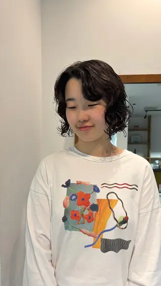 パーマ ひいろ パーマ/カットモデルのヘアスタイル