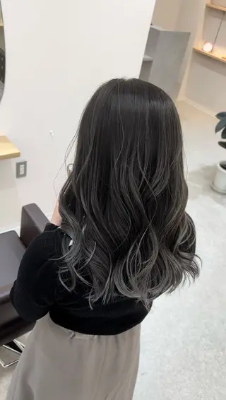 セミロング カラー バレイヤージュ /ハイライト/もときのヘアスタイル