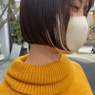 ショート カラー センターパート/ 暖色カラーayuのヘアスタイル