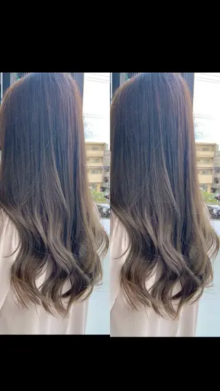 ロング 裾分 華子のヘアスタイル