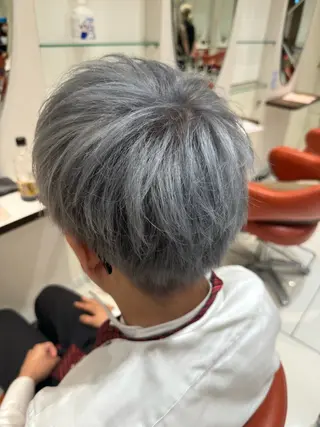 ショート カラー マンスルージュ博多店所属・バレイヤージュ& 高発色カラー/市川のヘアスタイル