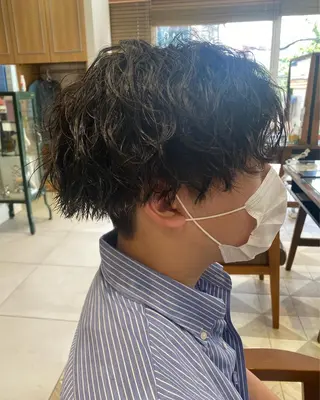 ショート カラー パーマ ヘアアレンジ メンズ メンズパーマの巨匠 鈴木純のヘアスタイル