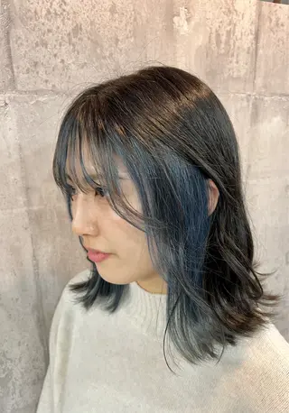 ミディアム カラー 興津/韓国レイヤー ダブルカラー美髪縮毛のヘアスタイル