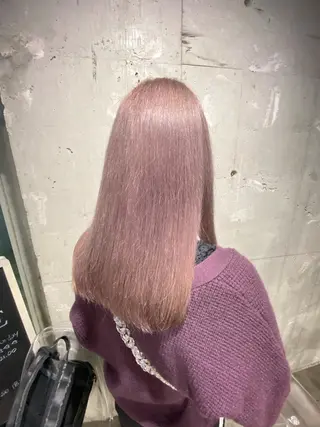 セミロング カラー エフェクトブリーチ 🌟前澤啓太朗のヘアスタイル
