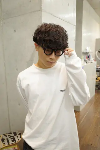 ミディアム パーマ メンズ 🌀パーマ特化 美容師🌀/しゅんのヘアスタイル