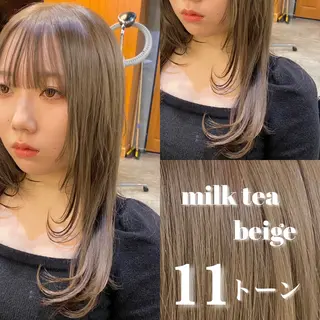 セミロング カラー 透明感カラー🌿 グレージュ🐺陽介のヘアスタイル