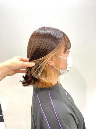 ミディアム カラー 横山 奈央のヘアスタイル