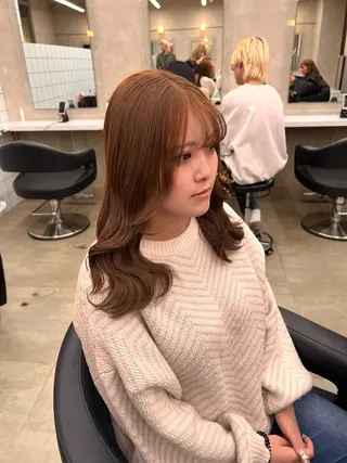 セミロング カラー 💖札幌カラー 指名No.1💖玲奈のヘアスタイル