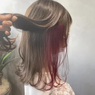 セミロング カラー ブリーチなしWカラー ✨縮毛矯正✨ワタベのヘアスタイル