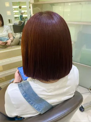 ミディアム カラー ハイトーン/ 赤み消し/カナのヘアスタイル