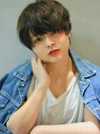 ショート カラー パーマ 青木 みなのヘアスタイル