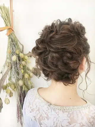 ミディアム カラー ヘアアレンジ パーマ×ウルフカット koya☆のヘアスタイル