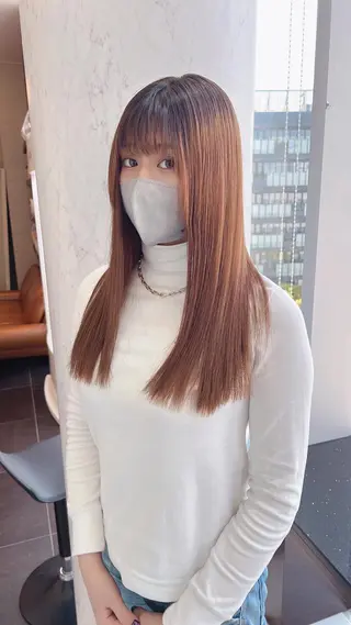 ロング 福岡縮毛矯正✨️ ストレート 向井和輝のヘアスタイル