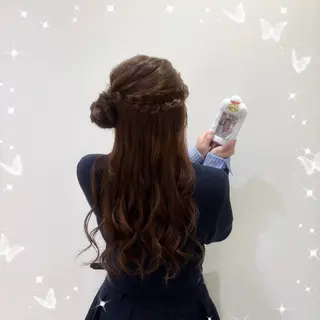 ヘアアレンジ 🇰🇷韓国レイヤー 多幸感メイク🤍のヘアスタイル