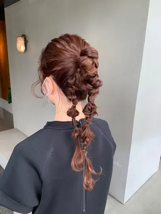 ロング ヘアアレンジ ブリーチ/アレンジ 天満/chihiroのヘアスタイル