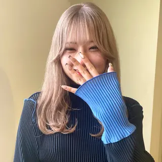 セミロング カラー ブリーチなしベージュ カラー✨Takeのヘアスタイル