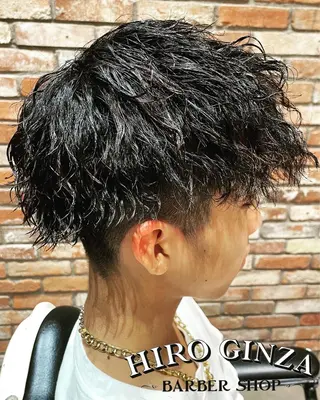 ミディアム パーマ ヘアアレンジ メンズ ヒロ銀座 石川 昂のヘアスタイル