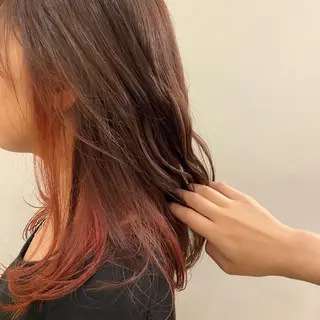 セミロング カラー ショート/ウルフ ハイトーン/カイセイのヘアスタイル