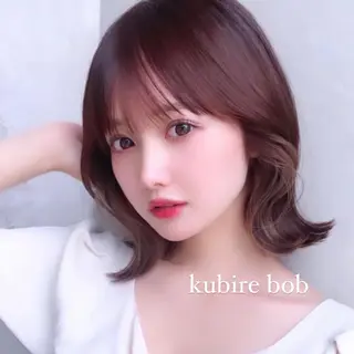 ミディアム カラー ヘアアレンジ 骨格別小顔カット/ 顔周りカット/金井のヘアスタイル