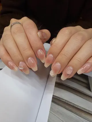 ネイル 大人ワンホン キラキラ/Ayanoのネイルデザイン