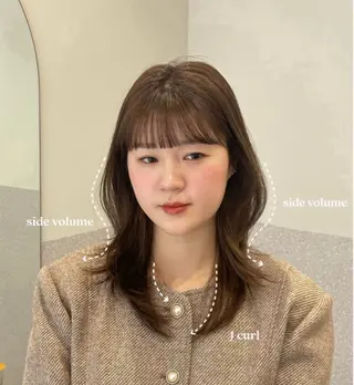 セミロング ❤︎︎韓国ヘア❤︎︎ 𝑺𝒉𝒊𝒉𝒐のヘアスタイル