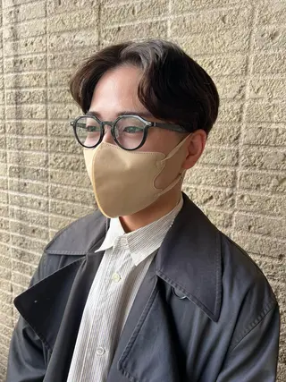 ミディアム カラー パーマ メンズ 加藤 綾華のヘアスタイル