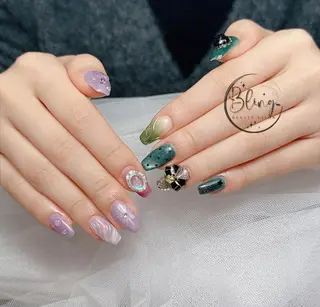 ロング カラー Bling Salonのネイルデザイン