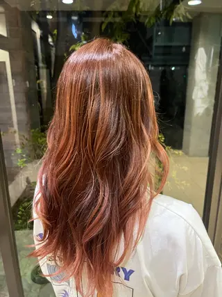 セミロング 赤み消しカラー 🩵かりんのヘアスタイル