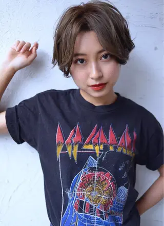 ショート カラー パーマ ヘアアレンジ メンズ キッズ ネイル マツエク・マツパ 🌈デザインヘア職人 Kaede🌈のヘアスタイル