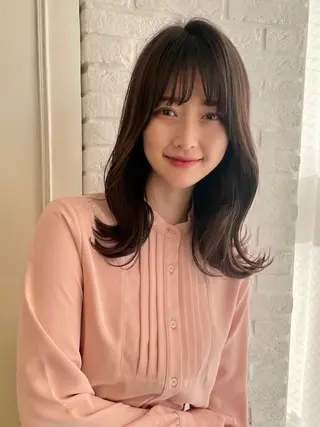 セミロング カラー 盛れるピンクカラー 🎀スパ　みき🎀のヘアスタイル