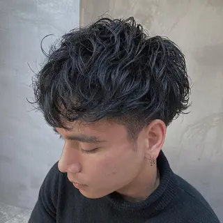 ショート パーマ メンズ fifth JINGUMAE所属・波巻きスパイラルパー マ/シャドウパーマ駿のヘアスタイル