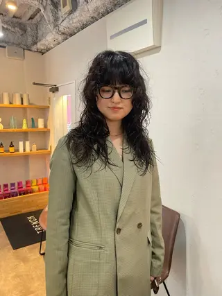 ロング カラー パーマ 高田 翔平のヘアスタイル