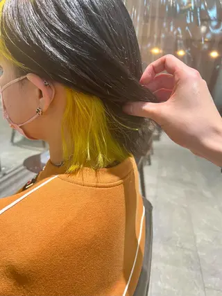 ミディアム カラー ヘアアレンジ ネイル 🌈インナーカラー ‘ショウマ’🌈のヘアスタイル