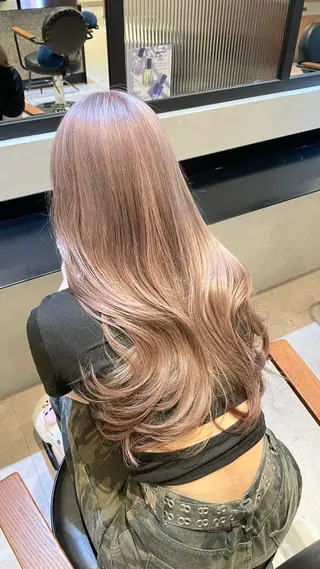 ロング カラー オリーブカラー🫒/ ハッシュカット/みゆのヘアスタイル