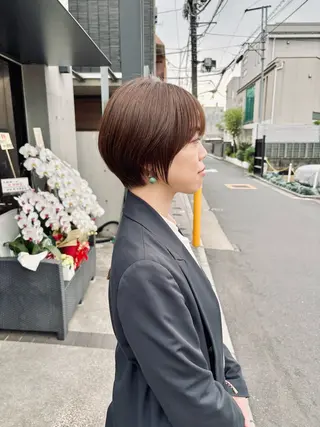 ショート カラー パーマ ヘアアレンジ ショートボブ髪質改善 縮毛矯正のプロ山道潤のヘアスタイル