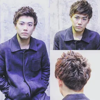 ショート カラー パーマ メンズ 及川 光のヘアスタイル