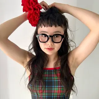 セミロング カラー 🐏Yuna＊透明感 ハイトーンカラー✨のヘアスタイル