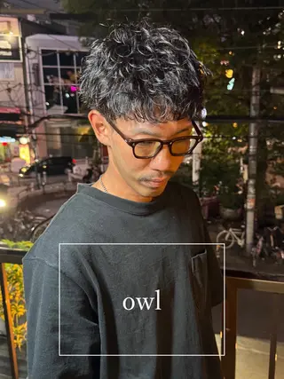 ショート パーマ メンズ メンズ専門 美容師✨ アメ村 堀江颯瑛のヘアスタイル