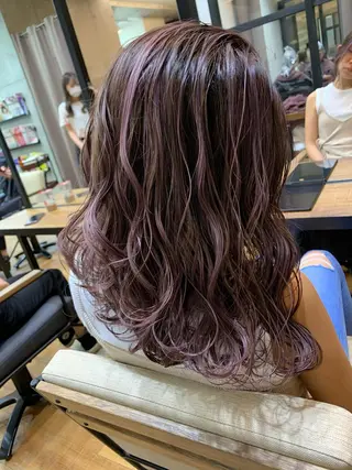 セミロング カラー 天野 開のヘアスタイル