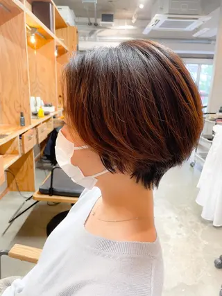 ショート 暖色ボブ 🍊rikakoのヘアスタイル
