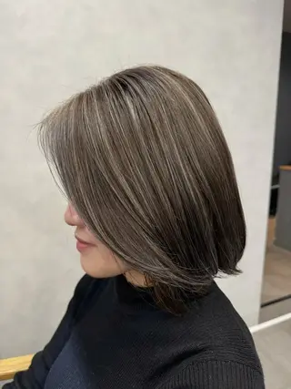 ミディアム カラー 縮毛矯正/髪質改善 インナーカラーせいぎのヘアスタイル