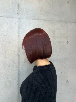 ショート カラー ヘアアレンジ ボブ艶モテカラー🫧 カリンのヘアスタイル