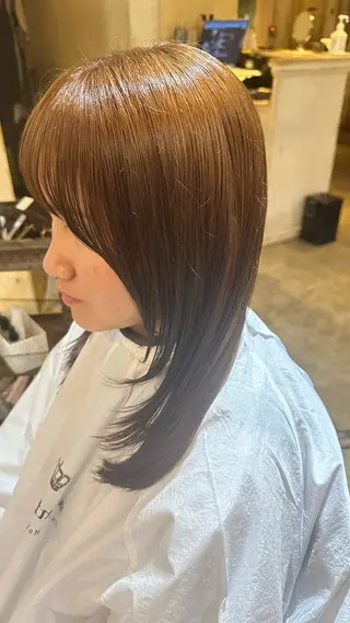 セミロング カラー 弱酸性施術 🎀白石莉菜🎀のヘアスタイル