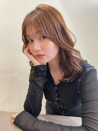 セミロング カラー 小顔ボブ jilblanカホのヘアスタイル